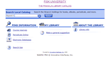 Tablet Screenshot of library.fisk.edu